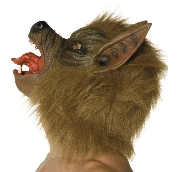 Máscara de Hombre Lobo Marrón con Pelo Máscaras Halloween Smiffys